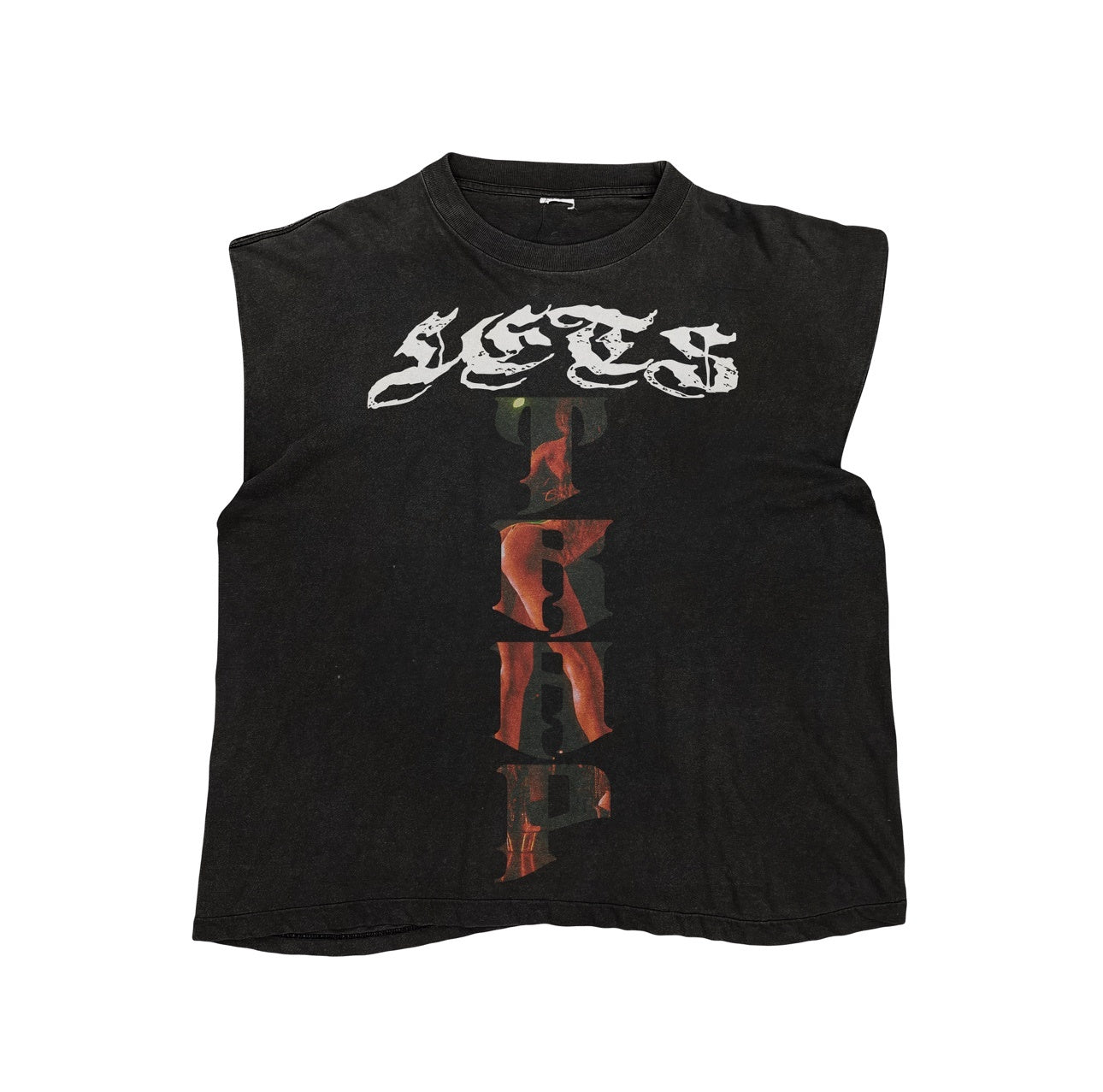 Beaded Cut-off Sleeve in Black